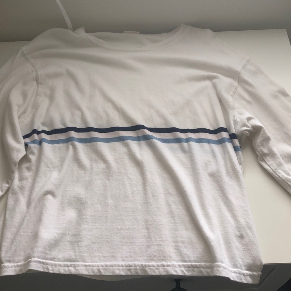 🤍Brandy White Long Sleeve With 2 Blue strips🤍
